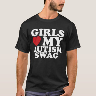 Mädchen lieben mein Autismusschwung-Bewusstseins-H T-Shirt
