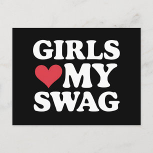 Mädchen lieben mein Swag-Herz Valentinstag Einladungspostkarte