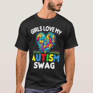 Mädchen lieben meinen Autismus Swag Autistischer T-Shirt