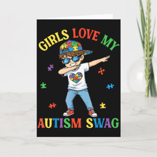 Mädchen lieben meinen Autismus-Swag-Dabbing-Jungen Karte