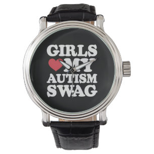 Mädchen lieben meinen Autismus-Swag lustige Aufklä Armbanduhr
