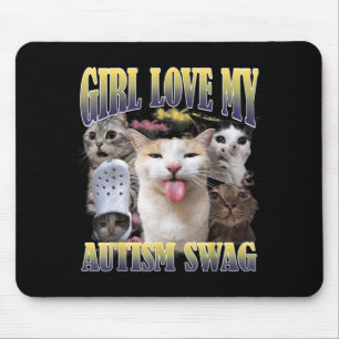 Mädchen lieben meinen Autismus-Swag lustiges Katze Mousepad