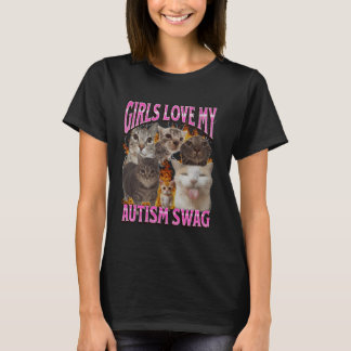 Mädchen lieben meinen Autismus-Swag lustiges Katze T-Shirt