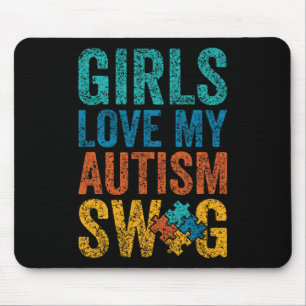 Mädchen lieben meinen Autismus-Swag-Support Autist Mousepad