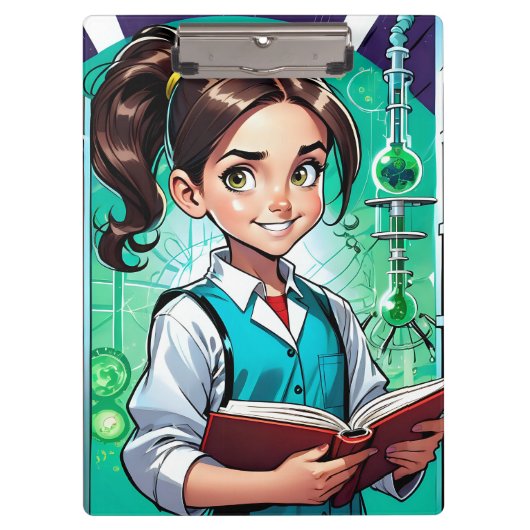 Mädchen lieben Wissenschaft! Klemmbrett (Vorderseite)