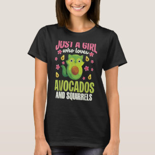 Mädchen liebt Avocados Eichhörnchen Floral Gesund T-Shirt