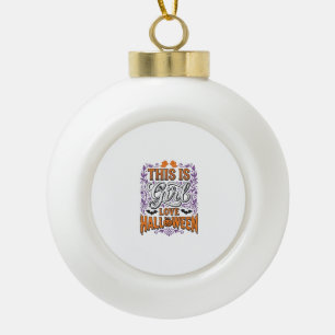 Mädchen Liebt Halloween Vintage Süßer Gruseliger S Keramik Kugel-Ornament