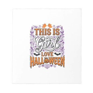 Mädchen Liebt Halloween Vintage Süßer Gruseliger S Notizblock