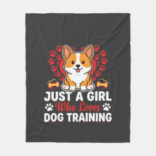 Mädchen liebt Hundetraining Corgi Fleecedecke