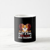 Mädchen liebt Hundetraining Corgi Kaffeetasse (Mittel)