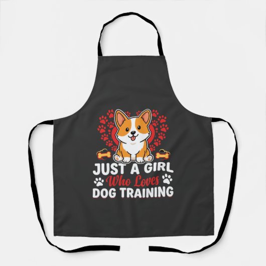Mädchen liebt Hundetraining Corgi Schürze (Vorderseite)