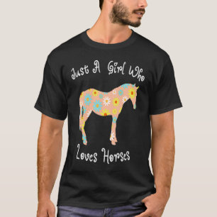 Mädchen liebt Pferde Silhouette Punkte Druck T-Shirt