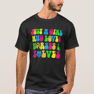 Mädchen liebt Pferde Wölfe Wilde Reitsportlerin Fr T-Shirt