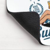 Mädchen liest Buch Sommer Lustiger Strandurlaub fü Mousepad (Ecke)