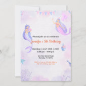 Mädchen Lila Angel Thema Einladung (Vorderseite)