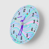 Mädchen Lila Basketball Hologram Runde Wanduhr (Winkel)
