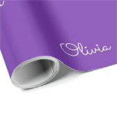 Mädchen Lila Benutzerdefinierter Name Geschenk Geschenkpapier (Rolleneckpunkt)