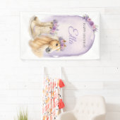 Mädchen Lila Blumen Pferd Geburtstag Banner (Insitu)