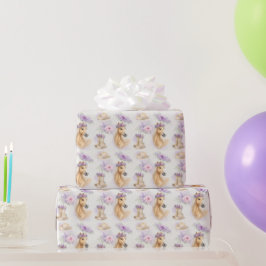 Mädchen Lila Blumen Pferd Geschenkverpackungspapie Geschenkpapier