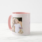 Mädchen Lila Blumen Pferd Tasse (Vorderseite Links)
