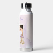 Mädchen Lila Blumen Pferd Trinkflasche (Links)