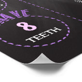 Mädchen Lila Dinosaurier 16x20 Vorlage 1. Geburtst Poster (Ecke)