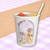 Mädchen Lila Florale Pferd Geburtstag Papierbecher
