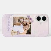 Mädchen Lila Florales Pferd Case-Mate iPhone Hülle (Rückseite (Horizontal))
