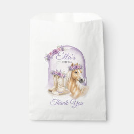 Mädchen Lila Florales Pferd Geburtstag Geschenktütchen