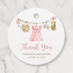Mädchen Lokal Gewachsen Baby Shower Rund Geschenkanhänger