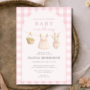 Mädchen lokal gezüchtet rosa Babyparty Einladung