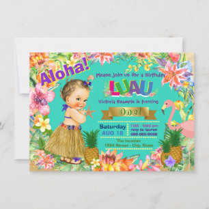 Mädchen Luau Geburtstagsfeier Einladung