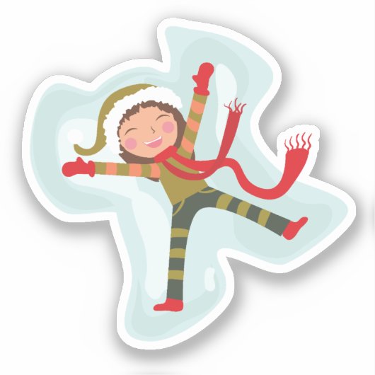 Mädchen machen Schneegel Aufkleber (Vorderseite)