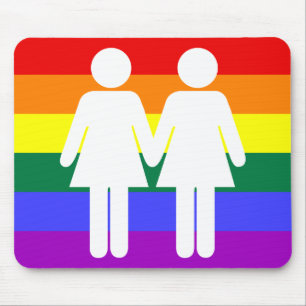 Mädchen + Mädchen-Regenbogen Mousepad