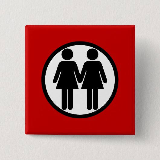 Mädchen + Mädchen-roter Knopf Button (Vorderseite)
