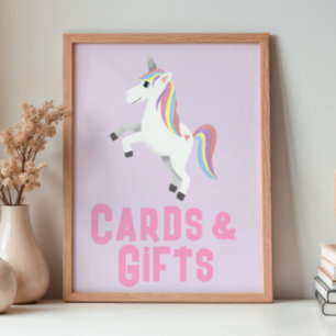 Mädchen Magische Einhorn Geburtstagskarten Geschen Poster