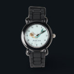 Mädchen Magische und Whimsikische Meerjungfrau Kin Armbanduhr<br><div class="desc">Diese niedliche und skurrile Kinderuhr besticht durch eine zauberhafte Meerjungfrau mit einem schlichten blauen Hintergrund. Die Armbanduhr kann mit Ihrem Mädchennamen personalisiert werden und hat klare Zahlen,  die perfekte Geschenkidee für alle Meerjungfrauen.</div>
