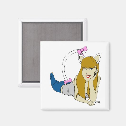 Mädchen Magnet (Vorderseite/Rückseite)