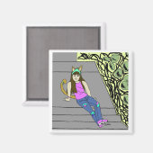 Mädchen Magnet (Vorderseite/Rückseite)