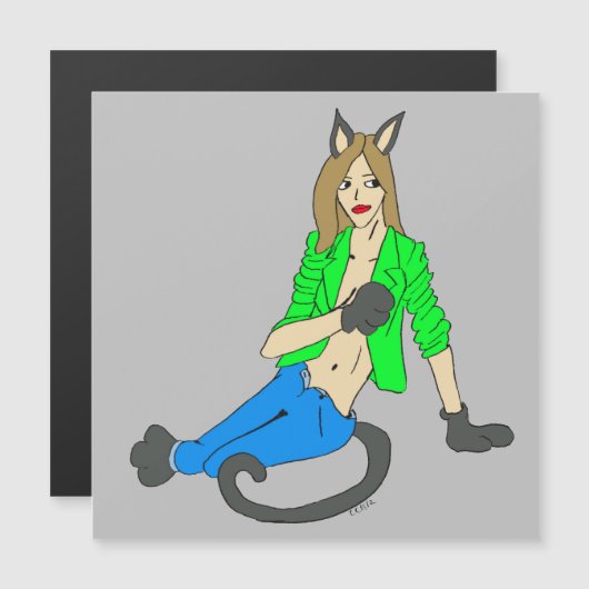 Mädchen Magnetkarte (Vorne/Hinten)