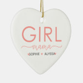 Mädchen Mama Personalisiert mit den Namen der Toch Keramik Ornament (Rechts)