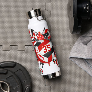 Mädchen Mannschaft roter schwarzer Volleyball-Star Trinkflasche