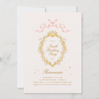 Mädchen Märchenprinzessin Bogen Rosa Geburtstagsfe Einladung