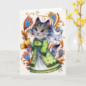 Mädchen Marian - niedliche Robin Hood Karte (Gelbe Blume)