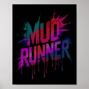 Mädchen Matschlauf-Team Läuferin Matsch-Schwestern Poster