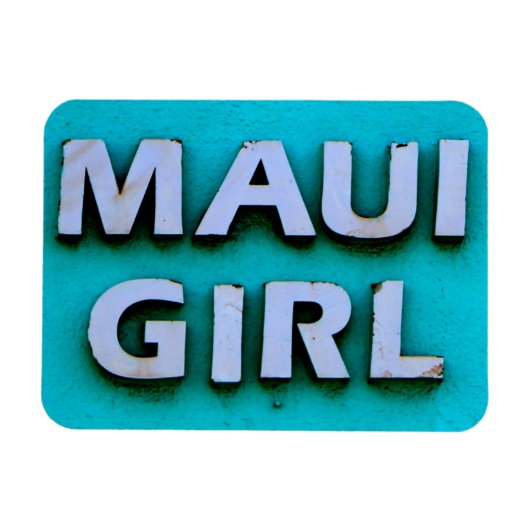 Mädchen Maui Grün Magnet (Horizontal)
