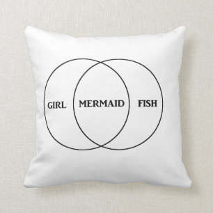 Mädchen-Meerjungfrau-Fisch-Kissen Kissen