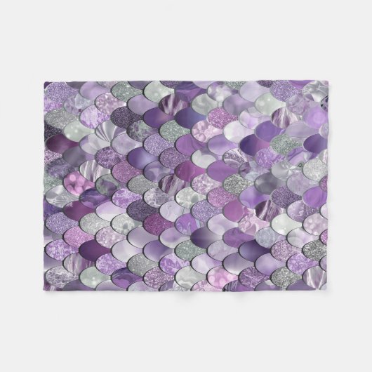 Mädchen-Meerjungfrau-Fleece-Decke - lila Fleecedecke (Vorderseite (Horizontal))