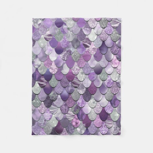 Mädchen-Meerjungfrau-Fleece-Decke - lila Fleecedecke (Vorderseite)
