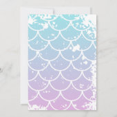 Mädchen Meerjungfrau-Foto unter dem Meer 5. Geburt Einladung (Rückseite)